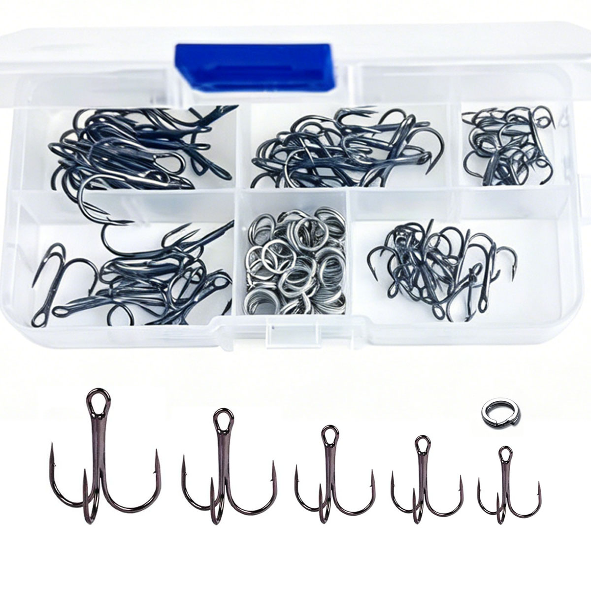 Fishing Hook Circle - 50/100 Stück/Box Angelhaken-Set aus Hochkarbon-Stahl, Starke
