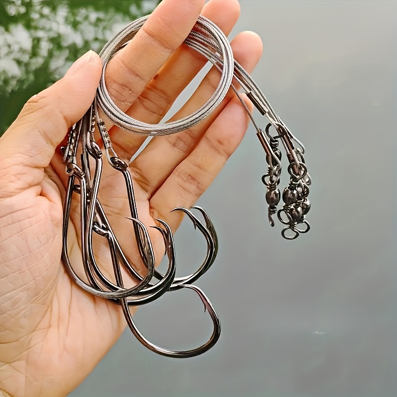 Fishing Hook Assortment - 25 Stück Hochleistungs-Kreishaken-Rigs mit Stahlvorfach für