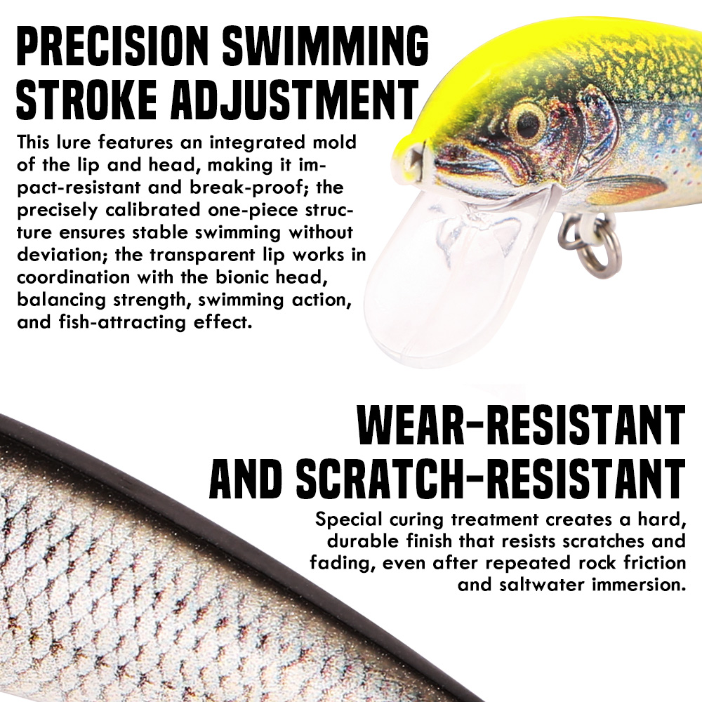B&U Sinking Minnow Angelköder, – Fishing Hook Treble Bewertung und Preis